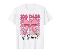 Crayon à nœud Coquette 100 Days of School, Jolie enseignante T-Shirt