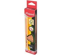 Maped – Crayons à papier BLACK'PEPS HB, bout gomme – Boîte de 12