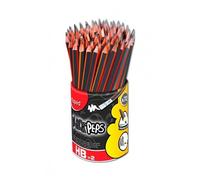 Maped – Crayons à papier Graphite Black’Peps HB – Embout gomme, ergonomique triangulaire – Pot de 72