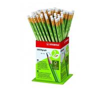 Crayon à papier Stabilo GREENgraph - godet de 60 crayons graphite - bout gomme - HB