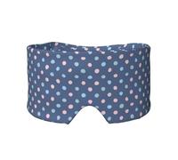 Crayon à pois sur fond bleu marine,Masque pour les yeux bloquant la lumière Cache-yeux et cache-oreilles pour le sommeil