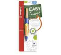 Crayon à poussoir ergonomique pour gauchers - STABILO EASYergo 1.4 en bleu outremer/orange néon - crayon individuel - 3 mines fines incluses - dureté HB