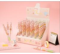Crayon À Pression Lapin Pêche 36 Pièces/Lot Kawaii, Stylo Automatique Mignon, Papeterie Cadeau, Fournitures D'écriture Scolaires Et De Bureau