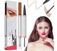 Crayon à sourcils 2 en 1 avec gel, stylo Microblading & Brow Pen imperméable - Idéal pour les ombres à paupières et les pinces à cheveux pour femmes, avec 4 pointes fourchettes, 2 en 1, Microblading
