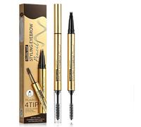 Crayon À Sourcils 2 En 1 Et Gel Fixateur,stylo à sourcils and Brow Gel imperméable,Pointe À 4 Fourches Style Microblading Pour Sourcils,Maquillage Des Sourcils Pour Débutants Et Retouches