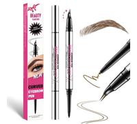Crayon à sourcils 2 en 1 pour microblading avec pointe micro-fourche à deux dents - Crayon de précision double embout waterproof, Cadeaux de Noël et de Saint-Valentin pour femmes (#01 brun clair)