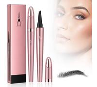 Crayon à sourcils 3D étanche avec 4 pointes fourchues, Imperméable à l'eau Longue Durée Tattoo Brow Crayon d'encre Croquis de Stylo de Sourcil pour le Maquillage Naturel (A# Noir)