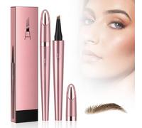 Crayon à sourcils 3D étanche avec 4 pointes fourchues, Imperméable à l'eau Longue Durée Tattoo Brow Crayon d'encre Croquis de Stylo de Sourcil pour le Maquillage Naturel (A# Marron clair)