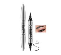 Crayon à Sourcils 3D Imperméable avec 4 Pointes, 2 en 1 Liquide Tatouage Crayon Sourcil avec Eyeliner, Microblading Stylo Sourcil Effet Poil pour Maquillage Naturel (#03 Gris)