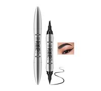 Crayon à Sourcils 3D Imperméable avec 4 Pointes, 2 en 1 Liquide Tatouage Crayon Sourcil avec Eyeliner, Microblading Stylo Sourcil Effet Poil pour Maquillage Naturel (#04 Noir)