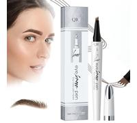 Crayon à Sourcils 3D Résistant à l'eau, 24 heures Imperméable à l'eau de Longue Durée Sourcils Tatouage Crayon avec 4 Pointes Fourchues, Durée Tattoo Brow Crayon d'encre Croquis (Marron Clair)