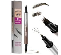 Crayon à sourcils à double extrémité avec pinceau à bobine pour une application précise des cheveux naturels comme des traits 4D effet crayon à sourcils imperméable