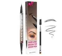 Crayon à sourcils, crayon à sourcils double embout 2 en 1 pour un look naturel, outil de maquillage waterproof pour les débutantes amatrices de beauté femmes voyages, la gym, les fêtes