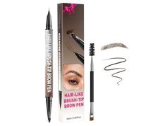 Crayon à sourcils, crayon à sourcils double embout 2 en 1 pour un look naturel, outil de maquillage waterproof pour les débutantes amatrices de beauté femmes voyages, la gym, les fêtes