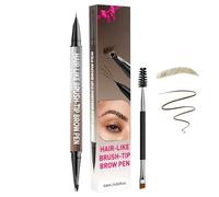 Crayon à sourcils, crayon à sourcils double embout 2 en 1 pour un look naturel, outil de maquillage waterproof pour les débutantes amatrices de beauté femmes voyages, la gym, les fêtes