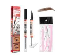 Crayon à Sourcils en Microplastique, Crayon à Sourcils 3D Imperméable 2 en 1 avec Gel à Sourcils, Crayon Sourcil avec Pointe Micro-Fourche, Durable et Naturel, à Utiliser Toute la Journée (2#, 2pcs)