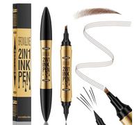 Crayon à Sourcils et Eye Liner 2-en-1, Crayon à Sourcils à Double Extrémité avec 4 Pointes de Précision, Waterproof et Anti-taches, Longue Tenue Crayon Sourcil Maquillage Naturel (Marron Clair)