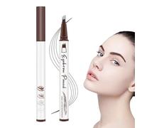 Crayon à sourcils étanche avec 4 pointes de fourche, dessin des poils Microblading, 4 points Nouveau crayon Brow Pencil Waterproof avec Micro Fork Tip, 2024 Nouveau crayon à sourcils foncé