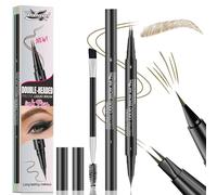 Crayon à sourcils liquide 2 en 1, Stylo à sourcils double pointe, Crayon Sourcil Waterproof,Magique 3D Micro Crayon Sourcils crée sans effort des sourcils d'apparence naturelle (brun clair)