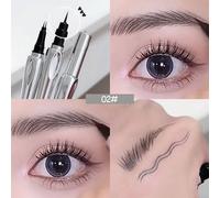 Crayon À Sourcils Liquide À 2 Fourchettes,Eyeliner,Stylo Pour Cils Inférieurs,Maquillage Imperméable,Durable,Séchage Rapide,Stylo À Sourcils Ultra-Fin,Cosmétique.02 Grey Brown.