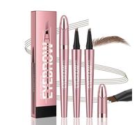Crayon à Sourcils Liquide avec 4 Pointes de Fourchette, 3D Crayon Sourcil Microblading, Stylo à Sourcils Imperméable Liquide, Eyebrow Pen Waterproof, Crée des d'apparence (02# Marron Foncé-2pc)