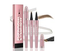 Crayon à Sourcils Liquide avec 4 Pointes de Fourchette, 3D Crayon Sourcil Microblading, Stylo à Sourcils Imperméable Liquide, Eyebrow Pen Waterproof, Crée des d'apparence (01# Marron Clair-2pc)