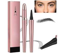 Crayon à sourcils magique, nouveau stylo à sourcils micro-blading 3D imperméable, stylo à sourcils précis avec 4 pointes, stylo à sourcils naturel durable (noir)