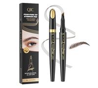 Crayon à sourcils microblading à 4 pointes, crayon à sourcils waterproof longue tenue, effet naturel imitant les poils, maquillage liquide pour sourcils anti-bavures (02 Brown)