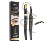 Crayon à sourcils microblading à 4 pointes, crayon à sourcils waterproof longue tenue, effet naturel imitant les poils, maquillage liquide pour sourcils anti-bavures (04 Black Brown)