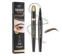 Crayon à sourcils microblading à 4 pointes, crayon à sourcils waterproof longue tenue, effet naturel imitant les poils, maquillage liquide pour sourcils anti-bavures (03 Dark Brown)