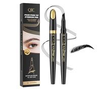 Crayon à sourcils microblading à 4 pointes, crayon à sourcils waterproof longue tenue, effet naturel imitant les poils, maquillage liquide pour sourcils anti-bavures (05 Black)