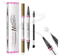 Crayon à sourcils microblading à double extrémité, 2 en 1 eye-liner pour le maquillage, Crayon Sourcil imperméable pour créer des sourcils naturels (Marron clair)