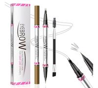 Crayon à sourcils microblading à double extrémité, 2 en 1 eye-liner pour le maquillage, Crayon Sourcil imperméable pour créer des sourcils naturels (Marron)