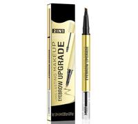 Crayon à Sourcils Microblading - Crayon à Sourcils Étanche 2-en-1 à Double Embout avec Pointe à 4 Fourches et Pinceau Précis pour des Sourcils Naturellement Définis qui Durent Toute la Journée