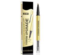 Crayon à Sourcils Microblading - Crayon à Sourcils Étanche 2-en-1 à Double Embout avec Pointe à 4 Fourches et Pinceau Précis pour des Sourcils Naturellement Définis qui Durent Toute la Journée