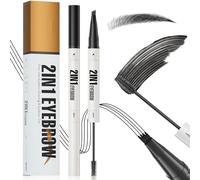 Crayon à Sourcils Microblading, Crayon Sourcil 2 en 1 et Gel à Sourcils Teintée, Stylo à Sourcils Double Embout Waterproof, Maquillage pour Longue Durée Résistant Naturel, Build a Brow (Noir)