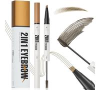 Crayon à Sourcils Microblading, Crayon Sourcil 2 en 1 et Gel à Sourcils Teintée, Stylo à Sourcils Double Embout Waterproof, Maquillage pour Longue Durée Résistant Naturel, Build a Brow (Marron Clair)