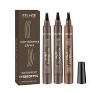 Crayon À Sourcils, Microblading Rapid Brow, Longue Tenue, Waterproof Et Anti-Bavures (Gris Foncé + Marron Foncé + Marron Clair)