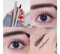 Crayon À Sourcils Ultra-Fin À 2 Points,Liquide,Tatouage Des Sourcils Sauvages,Facile À Saisir,Étanche,2 Fourchettes,Ver À Soie,Maquillage Pour Les Yeux.03 Grey Black.