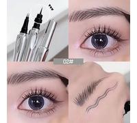 Crayon À Sourcils Ultra-Fin À 2 Points,Liquide,Tatouage Des Sourcils Sauvages,Facile À Saisir,Étanche,2 Fourchettes,Ver À Soie,Maquillage Pour Les Yeux.02 Grey Brown.