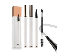 Crayon à Sourcils Waterproof - 3Pcs Crayon à Sourcils 2 en 1 à Double Extrémité Microblading Crayon à sourcils Magic 3D Magique Waterproof Anti-Bavures La Pointe du Pinceau Crée Naturel et Durable
