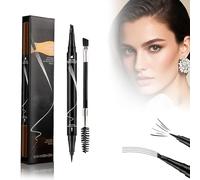 Crayon à Sourcils Waterproof - Crayon à Sourcils 2 en 1 à Double Extrémité Microblading Crayon à sourcils Magic 3D Waterproof Anti-Bavures La Pointe du Pinceau Crée Naturel et Durable(3# Marron Foncé)