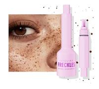 Crayon à taches de rousseur marron moyen, maquillage imperméable aux taches de rousseur marron, tenue 24 heures, séchage rapide, tampon à taches à 5 griffes pour une beauté réaliste
