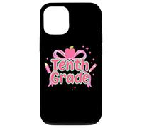 Crayon Apple scintillant avec nœud rose de dixième année Coque pour iPhone 12/12 Pro