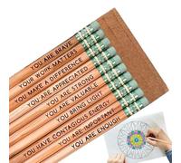 Crayon arc-en- en bois | Affirmationsstift | Kinderstift1 | Crayons en bois colorés pour écrire, dessiner, projets d'art scolaires et utilisation quotidienne conçus pour inspirer la créativité et