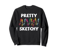 Crayon Art Humour Joli Dessin Croquis Artiste Design Sweatshirt