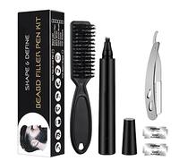 Crayon Barbe Homme, Beard Kit Teinture Brosse barbe Stylo de Remplissage de Barbe Noire Comprend un Rasoir et une Lame de Rechange beard Filler Pen