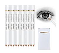 Crayon Blanc Dessin, 12 Pièces Crayons Pastel Blanc Professionnel Crayon Blanc Stylo Surligné Pour Mettre en Évidence, Crayons à Dessin au Charbon Blanc Pour Fournitures D'art Artiste Dessin Croquis