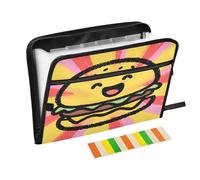 Crayon Burger Yellowpink Trieur extensible à fermeture éclair 13 poches accordéon organiseur de documents pour le travail et la maison