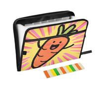 Crayon Carotte Yellowpink Trieur extensible à fermeture éclair 13 poches Accordéon Organiseur de documents pour le travail et la maison